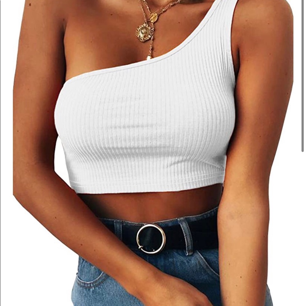 Women's Sleeveless Crop Tops Sexy One Shoulder